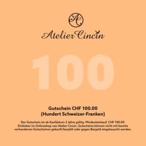 Geschenkgutschein für den Onlineshop von Atelier Cincin